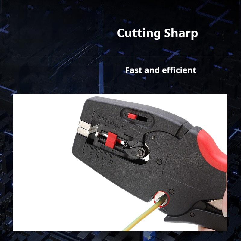 2-in-1 Automatic Wire Stripper & Cutter - Steel Tool for 0.03-10mm² (AWG 22-10) Electrical Wiring (Durable, Easy to Use)