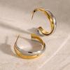 Yori Stainless Steel Metal Smooth Temperament Stud Earrings Gold Silver Color Temperament Personalized Versatile Jewelry