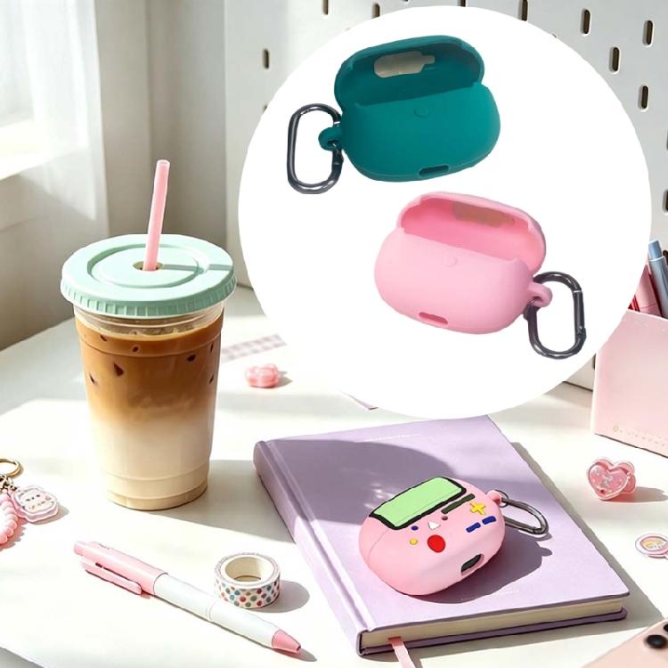 Soft Silicone Case Cover Housing for Earbud Charging Case with Hanger Point, Front Window and Daily Travel Carry Support