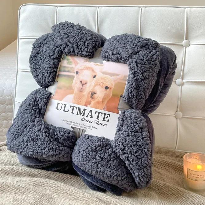 Fashion Best-selling Lamb Wool Blanket Solid Color Thickened Blanket Lunch Break Blankets Warm Bed Sheet Mantas De Cama Cobijas
