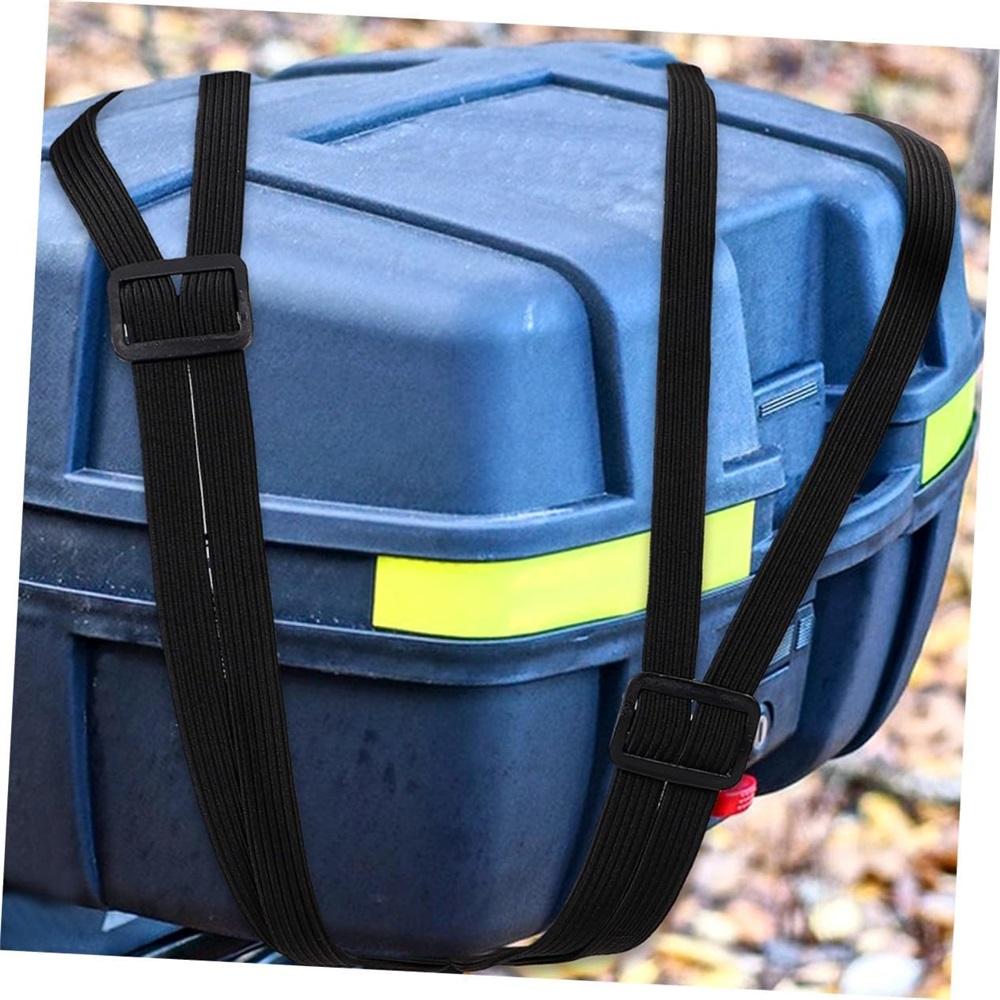 2 Pcs Universal Motorcycle Helmet Luggage Rope 24" Motorcycle Bungee Cord Bandage Retractable Elastic Strap With 2 Hooks (Black)