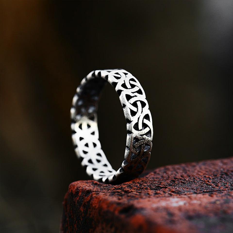 Simple Vintage Viking Celtic Knot Ring for Men Stainless Steel Nordic Valknut Rings Biker Amulet Jewelry Gifts Dropshipping