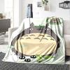 1pc Totoro Friends Flannel Blanket,Ultra Soft Warm Plush Throw for Home Bedroom Bed Sofa Cover Camping Picnic Gift Y7175
