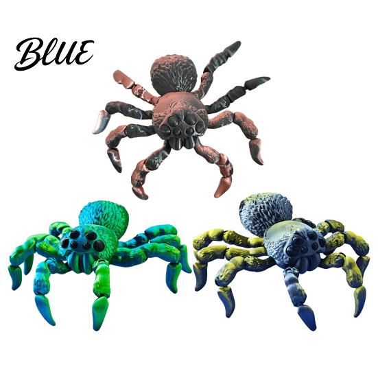 3D Printed Spider Desk Decor Fidget Toy with Eyes, Large Articulated Figurine Realistic Bionic Flexible Joints, Halloween Desktop Decoration for Home