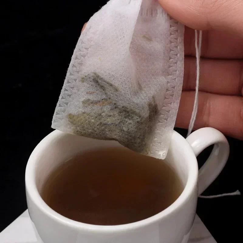 100-500PCS Disposable Tea Bags Filter Paper Non-woven Sealing Teabags with Drawstring Kitchen Teaware Coffee Loose Tea Spice Bag