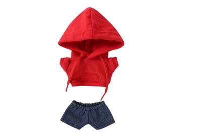 AXLUCE Plush Doll Clothes - 15cm Hoodie & Denim Pants Set (Red, 15cm)