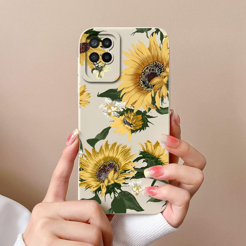 Case For Samsung Galaxy A12 M12 F12 Bear Soft Liquid Silicone Full Coverage Anti Choc Phone Bumper For SamsungA12 A M F 12 Funda
