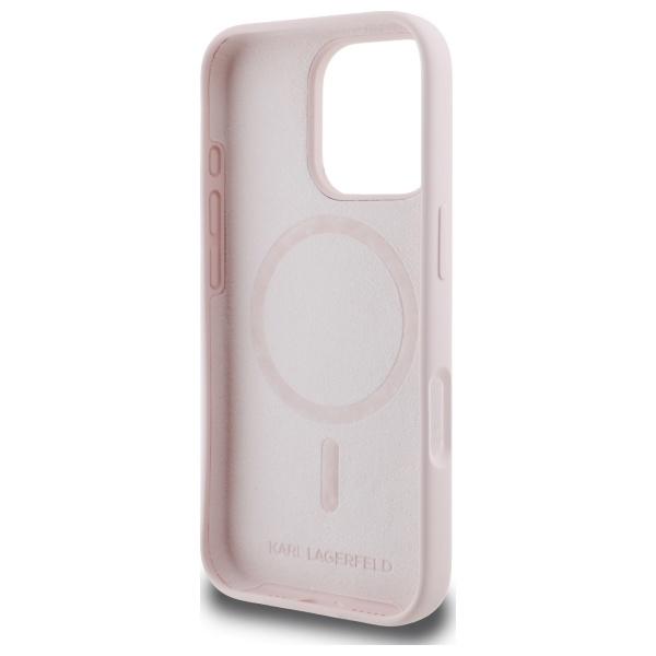Hülle für iPhone 16 Pro Karl Lagerfeld Hardcase MagSafe Rosa