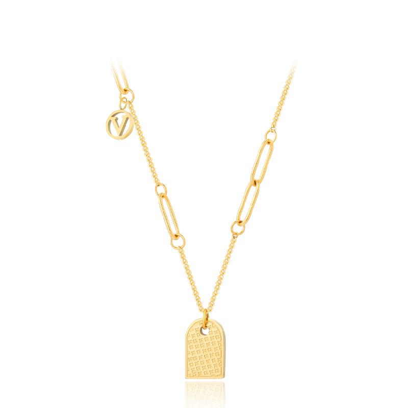 

Ожерелье из титановой стали Xiaoxiangfeng, женское, нишевое, дизайн, легкая, роскошная, ключичная цепочка из нержавеющей стали, короткая подвеска-пружинка