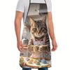 "Adorable Delantal de Chef Gato en Varios Tamaños, Perfecto para Cocinar y Hornear en la Cocina, Regalo Ideal para Amantes de las Mascotas"