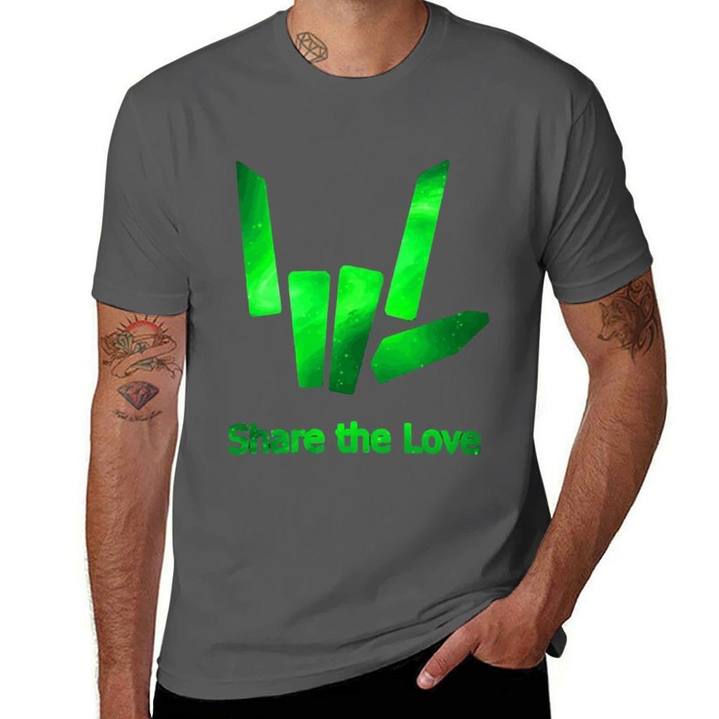 Kids Share The Love Green Galaxy Logo Tshirt Soft Basic Cotton Short Sleeve Tee