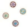 Handmade Rattan And Ceramic Shell Coasters Creative Colorful Round Coffee Table Mats Decor Bowl Mats For Home Decor