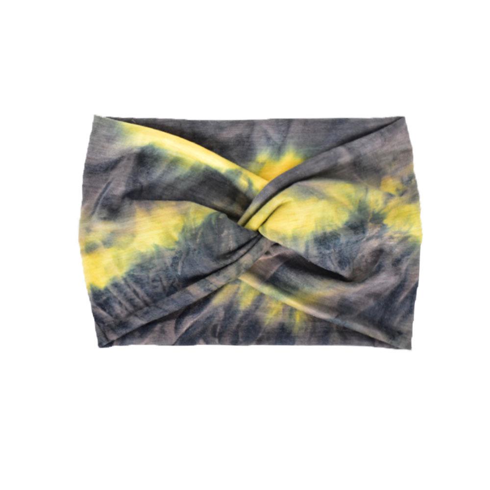 Faixa de cabeça elástica de ioga boêmia europeia e americana – acessório esportivo de cabelo com estampa cruzada de aba larga para mulheres