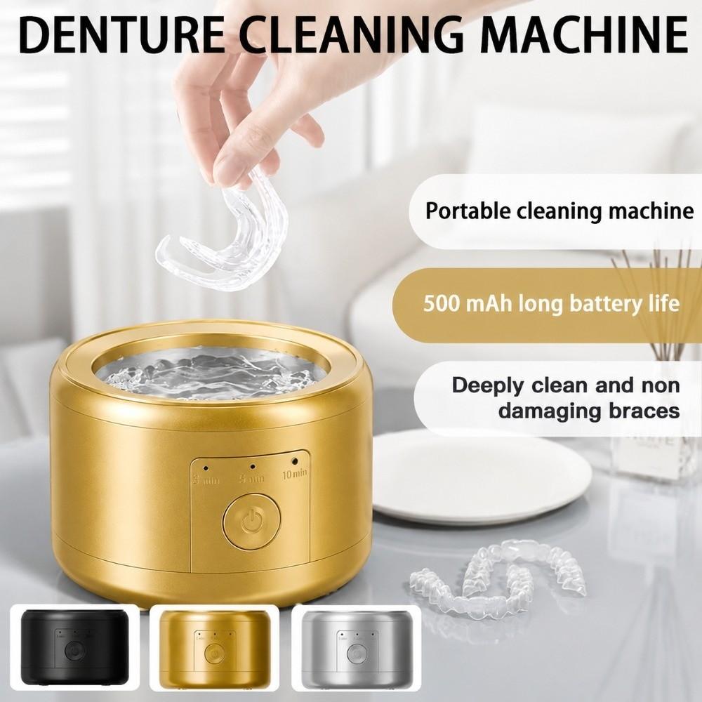 USB Rechargeable Ultrasonic Braces Cleaning Machine Denture Cleaner Machine Denture Storage