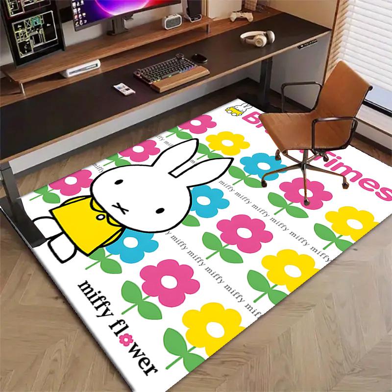 1pc Miffy3 Design Printed Area Rug Carpet for Bedroom Living Room Home Decor Rugs Mat Non Slip Mat Rug for Bedside