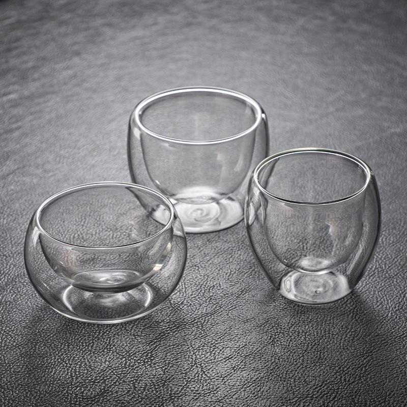 Hand-Blown Double-Walled Egg-Shaped Heat-Resistant Cup for Coffee, Juice, Milk, and Tea