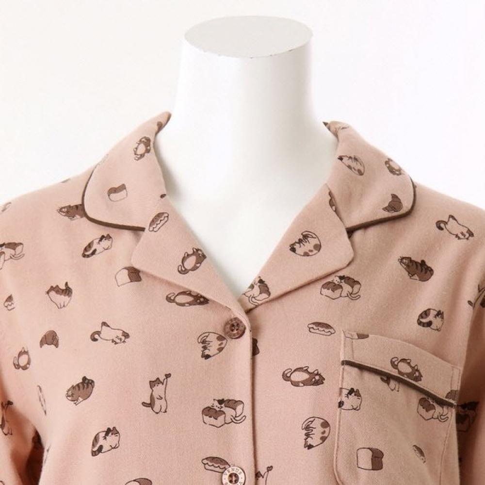 Venus Warm Cotton Fleece Cat Print Couple Pajama Set Vpa4552w