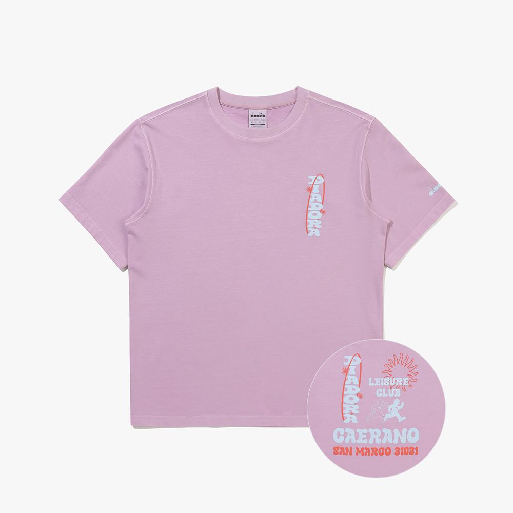 Diadora Equip Washed Graphic Back Mesh Short Sleeve T-Shirt Violet