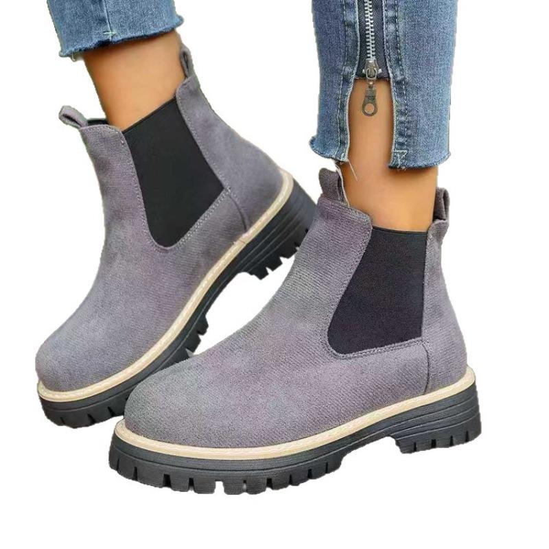 New Women's Shoes: Simple and Thick-soled Ankle Boots