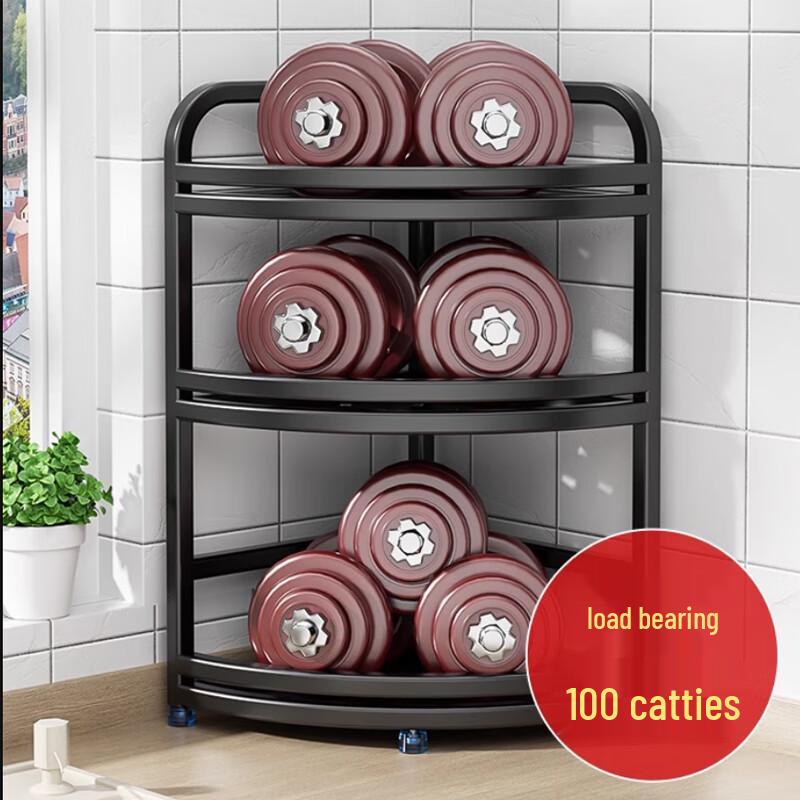 3-Tier Stainless Steel Kitchen Corner Storage Rack