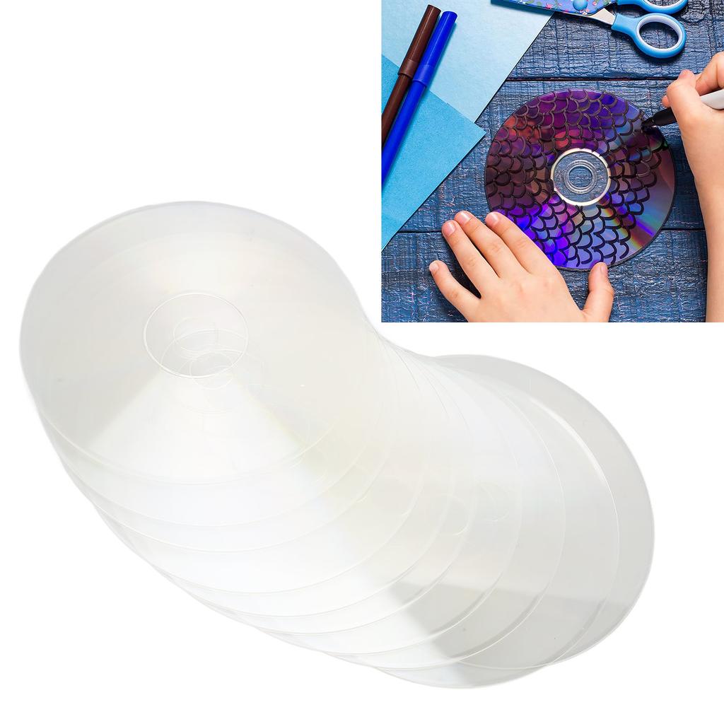 10Pcs Clear CDs Aesthetic Polishing Wall Painting CDs for DIY Crafts Wall Room Party Decor