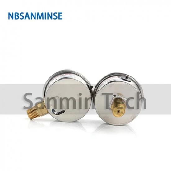 NBSANMINSE Hydraulic Oil Pressure Gauge SM2SB50B/L 2 Inch G1/4 Liquid Manometer Pression Instruments SS304 Gauge Brass Thread