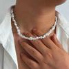 PuRui Fashion Semi Baroque Imitation Zircon Choker Necklace Men Temperament Luxury Clavicle Chain Couple Zircon 2025 New Gift