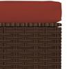 Vidaxl Garden Footstool With Cushion, Brown, 70X70X30 Cm, Poly Rattan