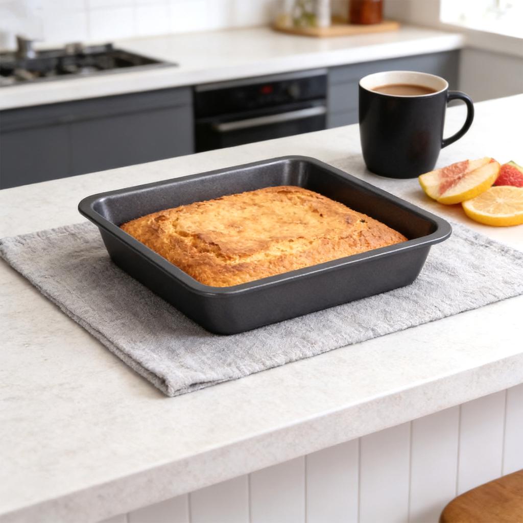 7/8 Zoll Quadratisches Antihaft-Backblech-Set, Vintage Gold -Hitzebeständige Kuchenform für Lasagne & Brownies, Spülmaschinenfest
