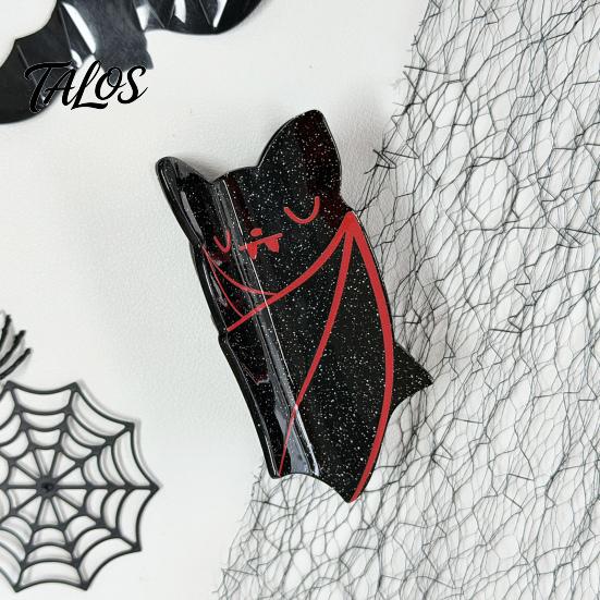 Funny Bat Shape Hair Pins Halloween Cute Claw Clip for Thick Hair, Acrylic Strong Grip Creative Ornaments Women Girls, Gothic Style Accessories