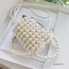 Lapimou Party Bag, Beaded Bag, Pearl Bag, Shoulder Bag, Handbag, Silver Bag, Mini, Small Shoulder Bag for Women, Perfect for Weddings, Yukata,