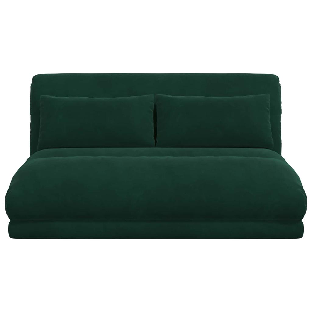 Adjustable Floor Footstool Dark Green Velvet
