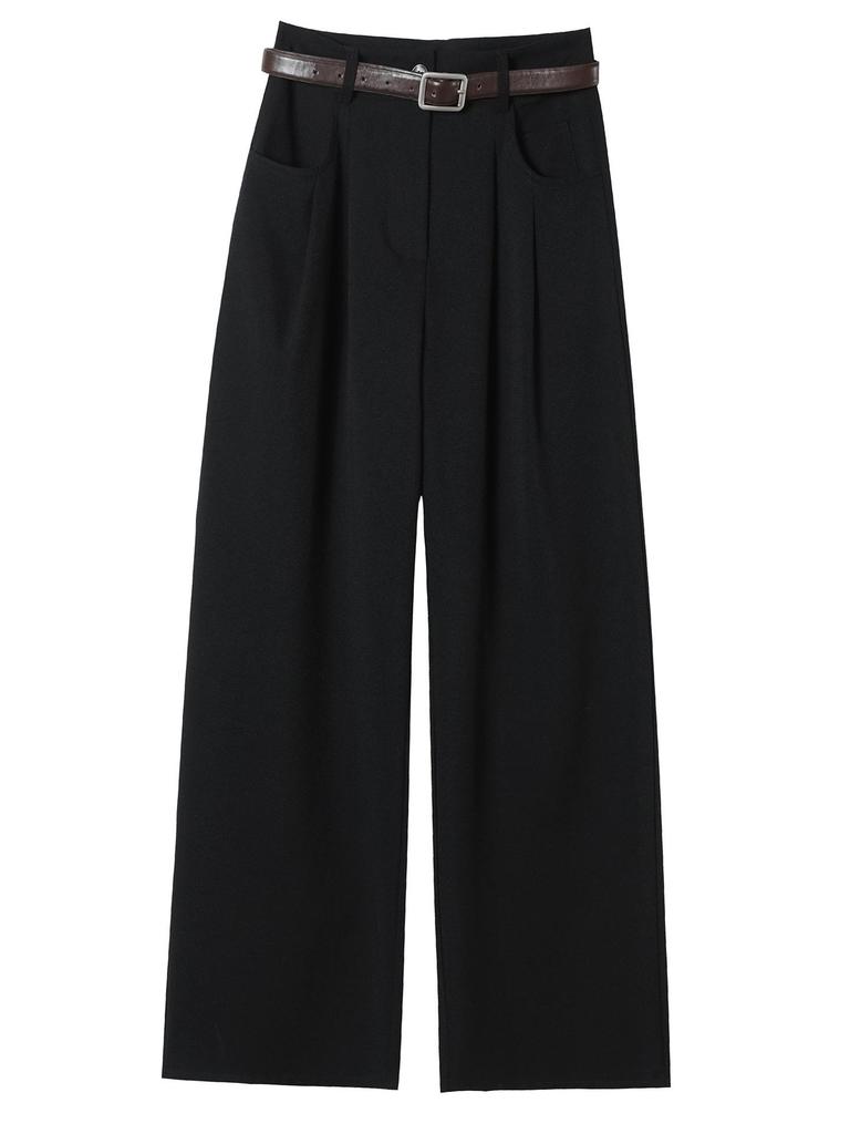 Spring New Women's High-Waist Pants - Slim, Wide, or Straight Leg, Floor-Length Casuals