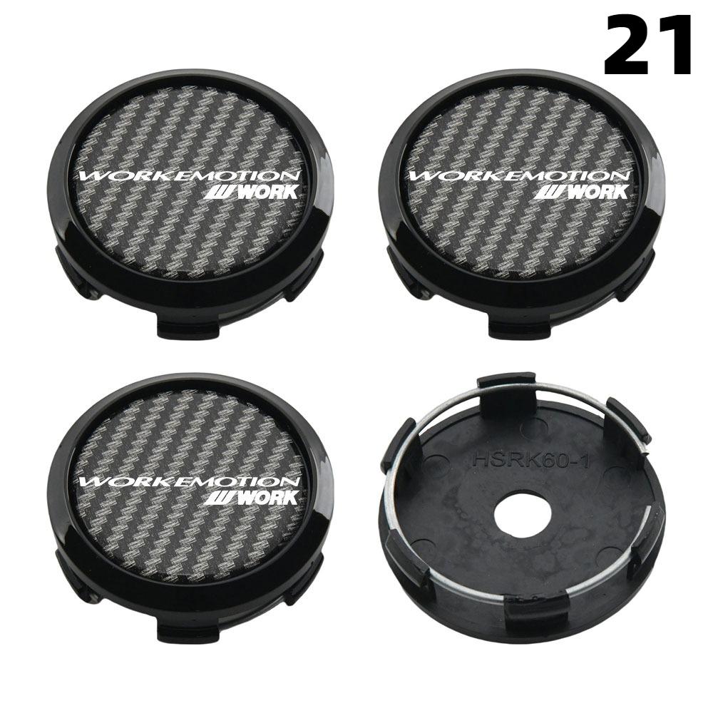 4PCS OD 60MM / ID 56MM Cap For Rims WORK EMOTION EQUIP MEISTER VS Emblem Wheel Center Cap Sport Car Logo Wheel Cover Hub Caps