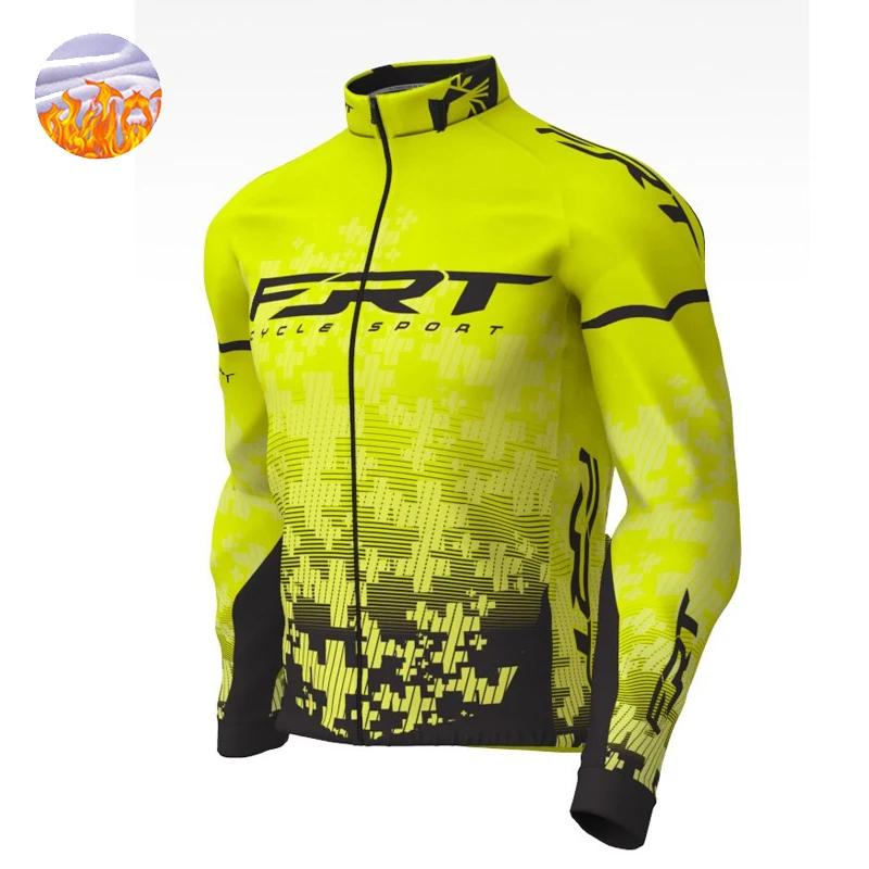 Giacca Invernale Pile Termico Uomo Giacca da Ciclismo di Squadra Manica Lunga Tuta Maglia Vestiti Bici Mtb Strada Ciclismo Uomini