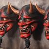 იაპონური Assassin Mask ჰელოუინის შემზარავი სახის ნიღაბი ლატექსის Cosplay Party Props
