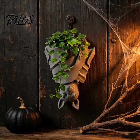 Creative Gift for Plant Lovers Bat Resin Pot Hanger, Gothic Hanging Flower Garden Small Fantasy Decoration, 3D Printed Weatherproof Succulents Planter