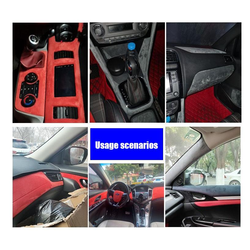 4-Way Stretch Suede Vinyl Wrap | Headliner Fabric for Car Interior | Door Panel & Pillar Repair Kit