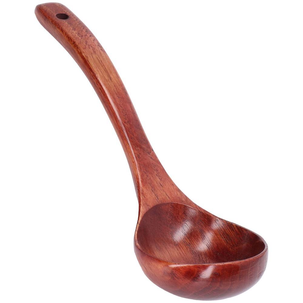 Smooth Burr-free Soup Spoon Solid Wood Porridge Scoop Waterproof Treatment Cooking Spoon Canteen