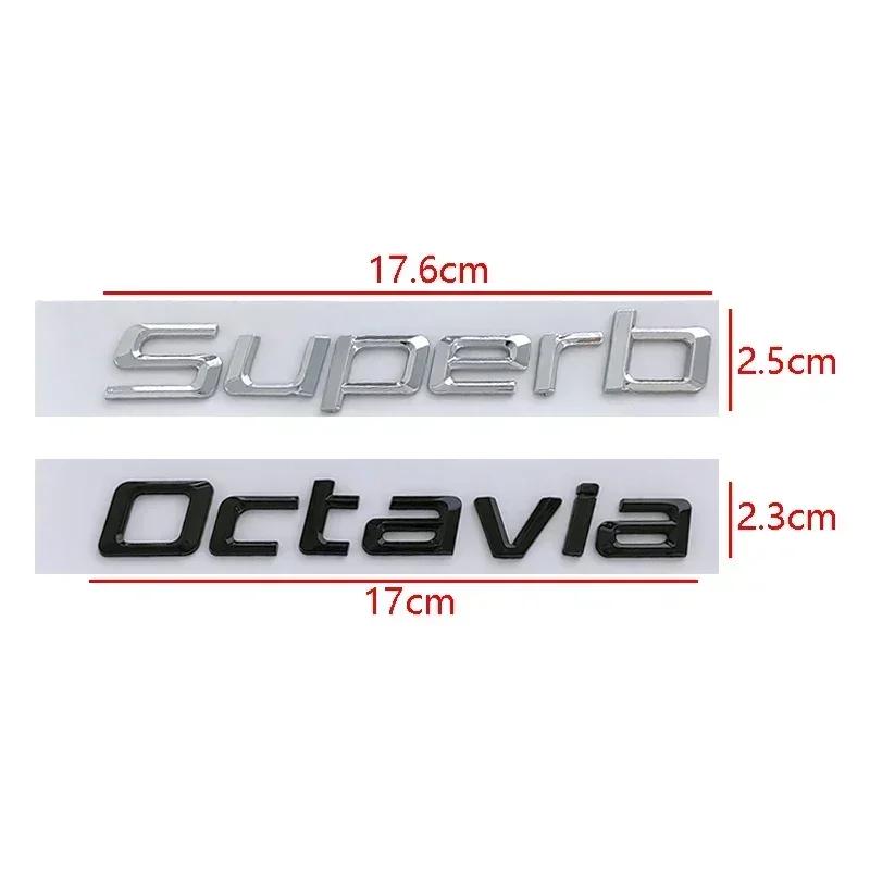 AAABV1 Auto-Buchstaben-Plakette Außen für Skoda Superb Octavia 2023 2024 Heckaufkleber Kofferraumaufkleber Emblem Auto-Modifikationszubehör