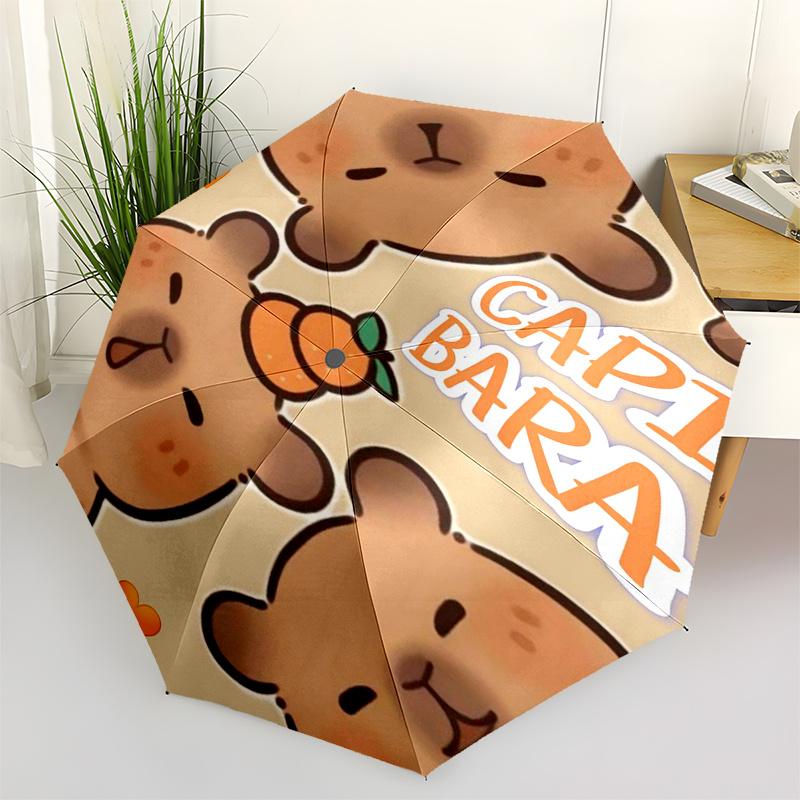 

Capybara Themed Travel Umbrella-8 Ribs Automatic Opening and Closing, Portable Folding Design, Compact and Stylish Umbrella Suitable for Out