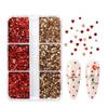 6 Grids Cute Heart Glitter Nail Sequins Kawaii Mini Golden Red Laser Love Round Nail Flake Korean Star Diy Nail Charm Supplies