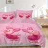 Set Biancheria da Letto Maialino Rosa 3 Pezzi Include 1 Copripiumino e 2 Federe, Confortevole Q082