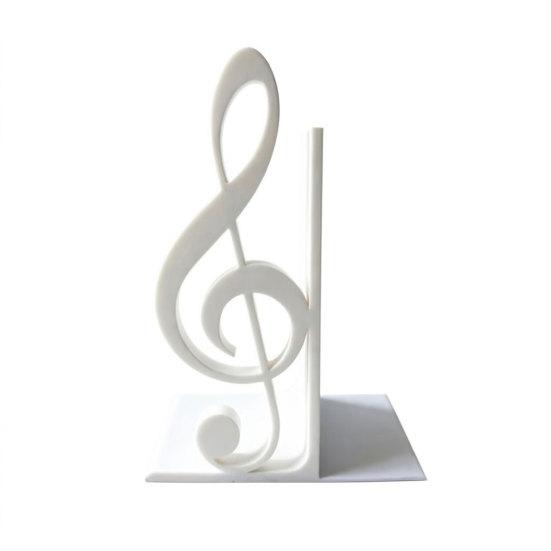 3D Printed Treble Clef Bookends, Music Note Shelf Organizer, Non-Slip Modern Bookend with Stable Support, Sturdy Music Themed Book Stand for Desk