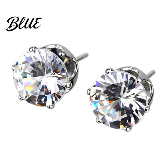 Daily Wear Earrings 1 Pair Stud Earrings Four-Claw Cubic Zirconia белый