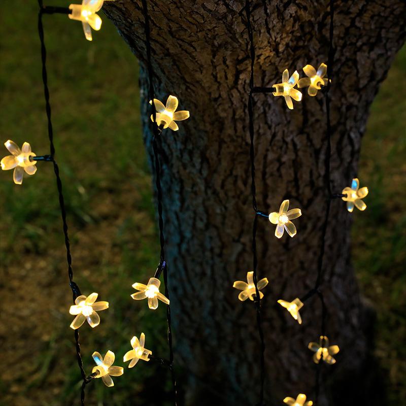 Solar Lamps Led Cherry Blossom Fairy Lights Outdoor Waterproof Oriental Cherry String Lights Decor Wedding Party Tree Parterre