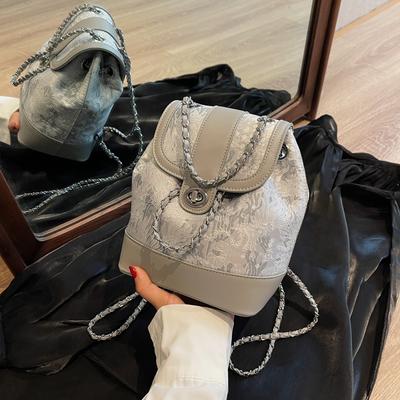 Premium lässige Bucket Bag Damen neuer vielseitiger Kettenrucksack vielseitiger modischer Rucksack