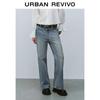 UR Women's Retro Spliced Lace Denim Long Pants