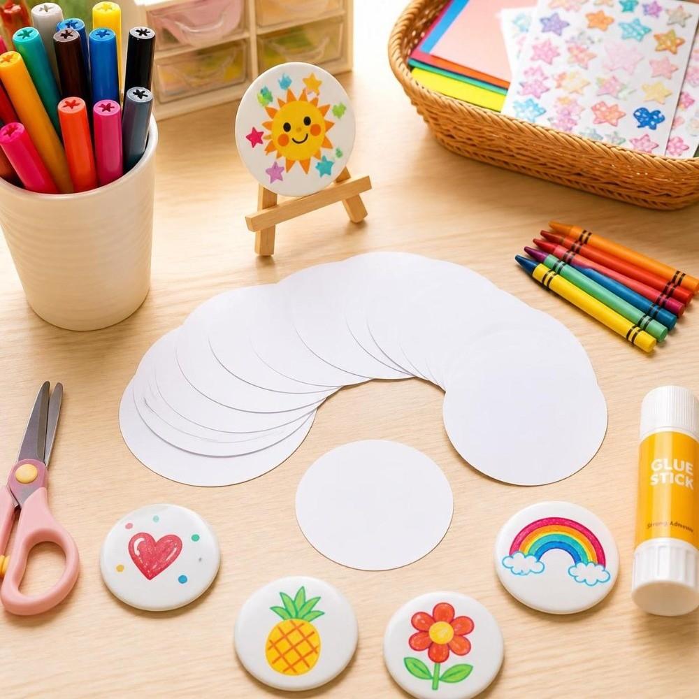 100 Stück Button-Anstecker Rohlinge Papier DIY Anstecker Herstellung Papier Rund Foto Druckerpapier Für DIY-Liebhaber
