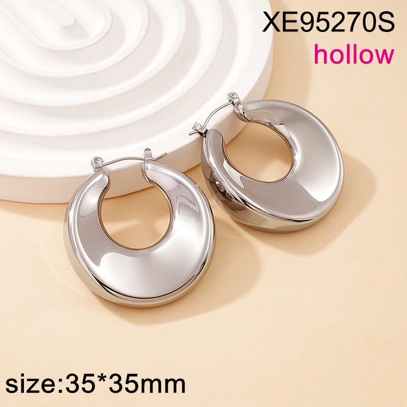 Versatile 2025 Geometric Gold-Plated Titanium Earrings: High-End, Niche Design for Women